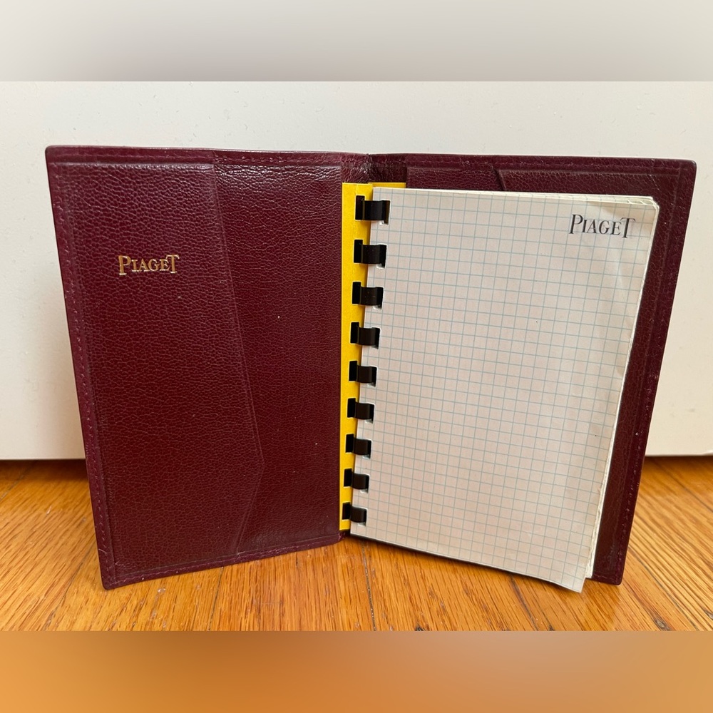 Vintage Piaget Burgundy Leather Portfolio with Notebook or Passport Cover